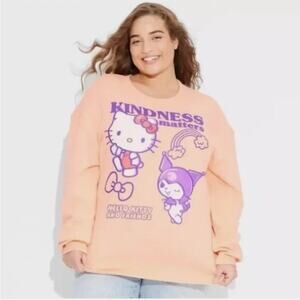 Hello Kitty Peach and Purple Sweater - Kindness Matters NWOT XXL